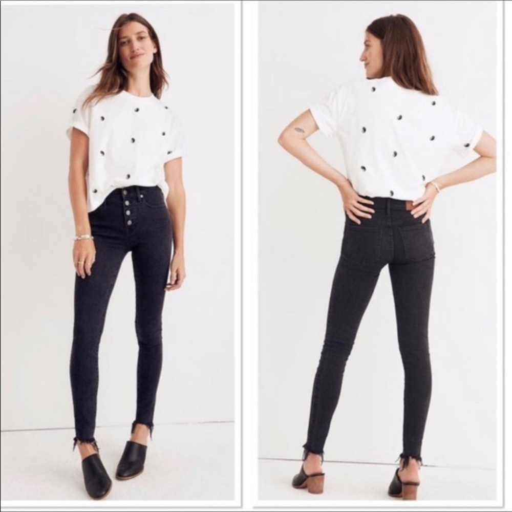Madewell 9” button Ankle Skinny Jeans - Size 27
